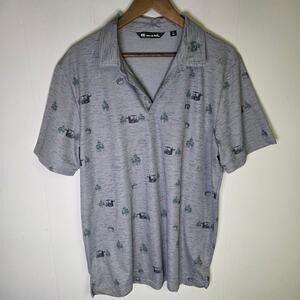 Travis Mathew Gray Outfresh Short Sleeve Polo Shirt Size XL